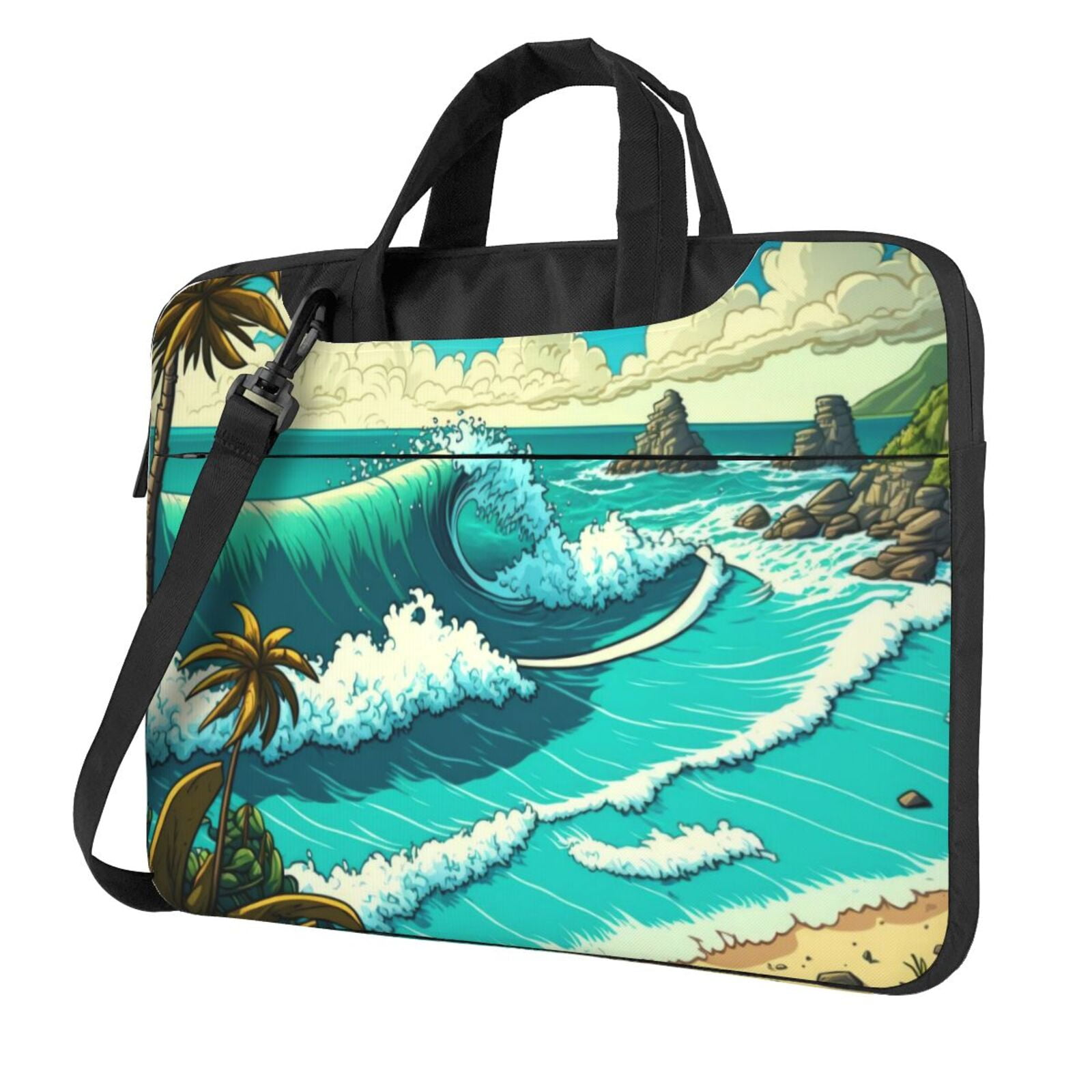 ZNDUO Ocean Wave Beach Pattern Laptop Bag, 13 inch Business Casual ...