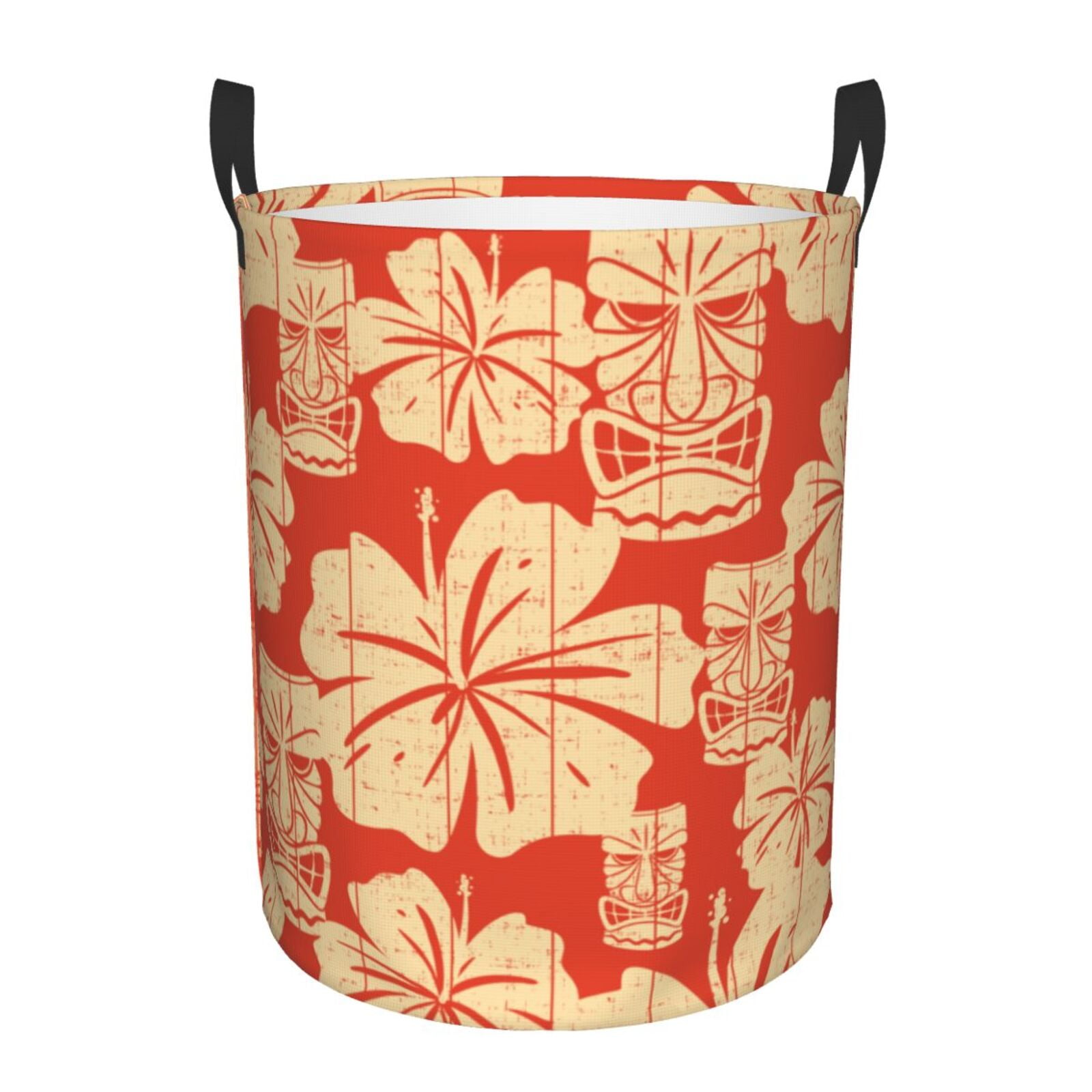 Neon Yellow Pineapple Hawaiian Print Laundry Basket