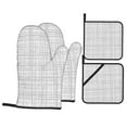 thumbnail image 1 of ZNDUO Oven Mitts and Pot Holders Sets, Abstract Gray Line Texture Pattern Non-Slip Cooking Oven Mitt, 1 of 8