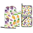 thumbnail image 1 of ZNDUO Oven Mitts and Pot Holders Sets, Watercolor Fruit Abstract Pattern Non-Slip Cooking Oven Mitts, 1 of 8
