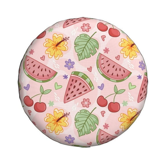 ZNDUO Pink Watermelon Floral Pattern Spare Tire Cover, Universal Spare Tire Wheel Covers 16 inch