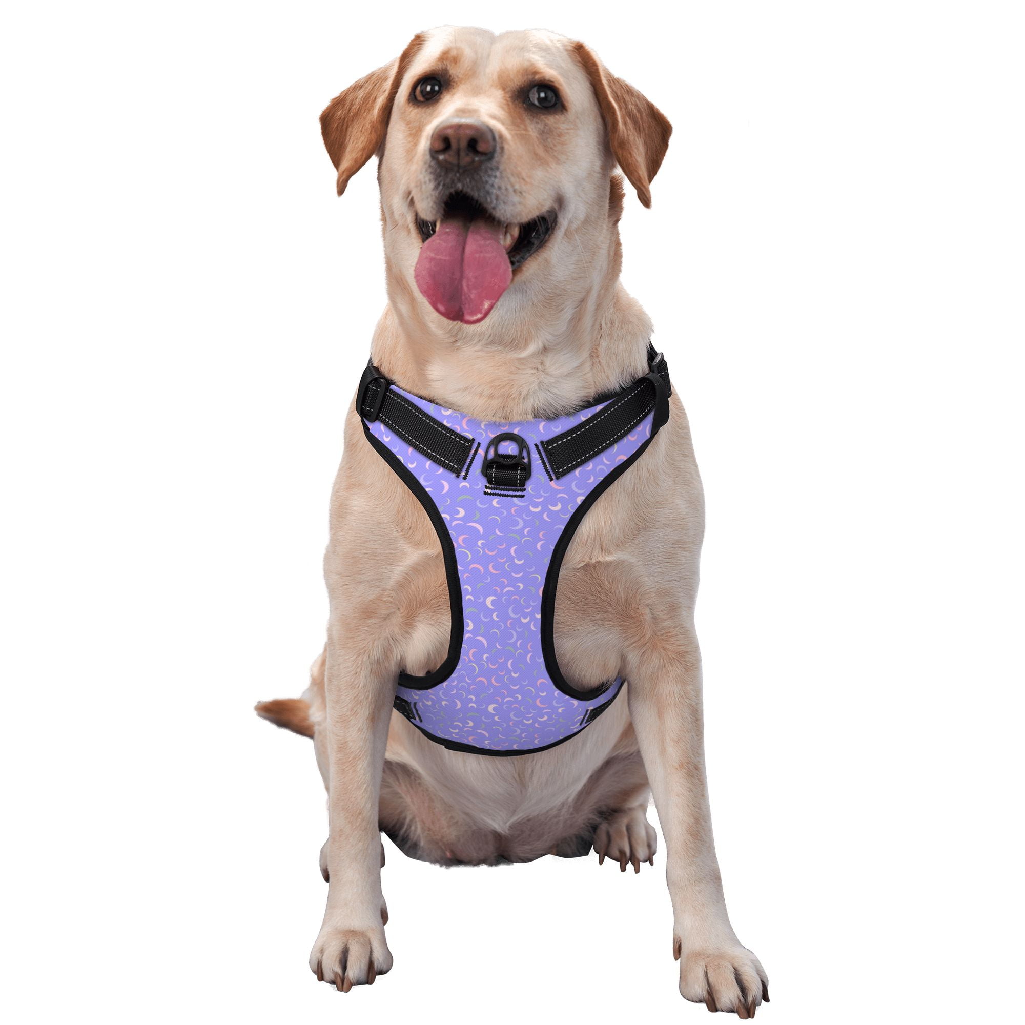ZNDUO Purple Moon Texture Pattern Dog Harness, Adjustable
