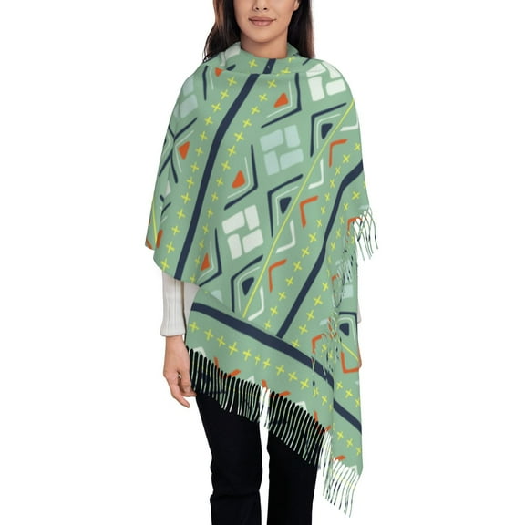 ZNDUO Retro Bohemian Pattern Pashmina Shawls，Wraps Winter Warm Soft Scarf for Women
