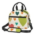 thumbnail image 1 of ZNDUO Reusable Lunch Box, Adjustable Shoulder Strap Cartoon Colourful Abstract Heart Pattern Lunch Bag, 1 of 8
