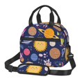 thumbnail image 1 of ZNDUO Reusable Lunch Box, Adjustable Shoulder Strap Cartoon Universe Pattern Lunch Bag, 1 of 8