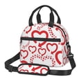 thumbnail image 1 of ZNDUO Reusable Lunch Box, Adjustable Shoulder Strap Red Arrows Hearts Shape Pattern Lunch Bag, 1 of 8