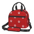 thumbnail image 1 of ZNDUO Reusable Lunch Box, Adjustable Shoulder Strap Red Patriot Stars Flag Pattern Lunch Bag, 1 of 8