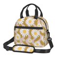 thumbnail image 1 of ZNDUO Reusable Lunch Box, Adjustable Shoulder Strap Yellow Floral Art Design Pattern Lunch Bag, 1 of 8