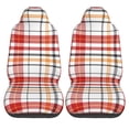 thumbnail image 1 of ZNDUO Scottish Red Check Pattern Car Seat Cover, Breathable Polyester Universal 2 Pcs Car Seat, 1 of 8
