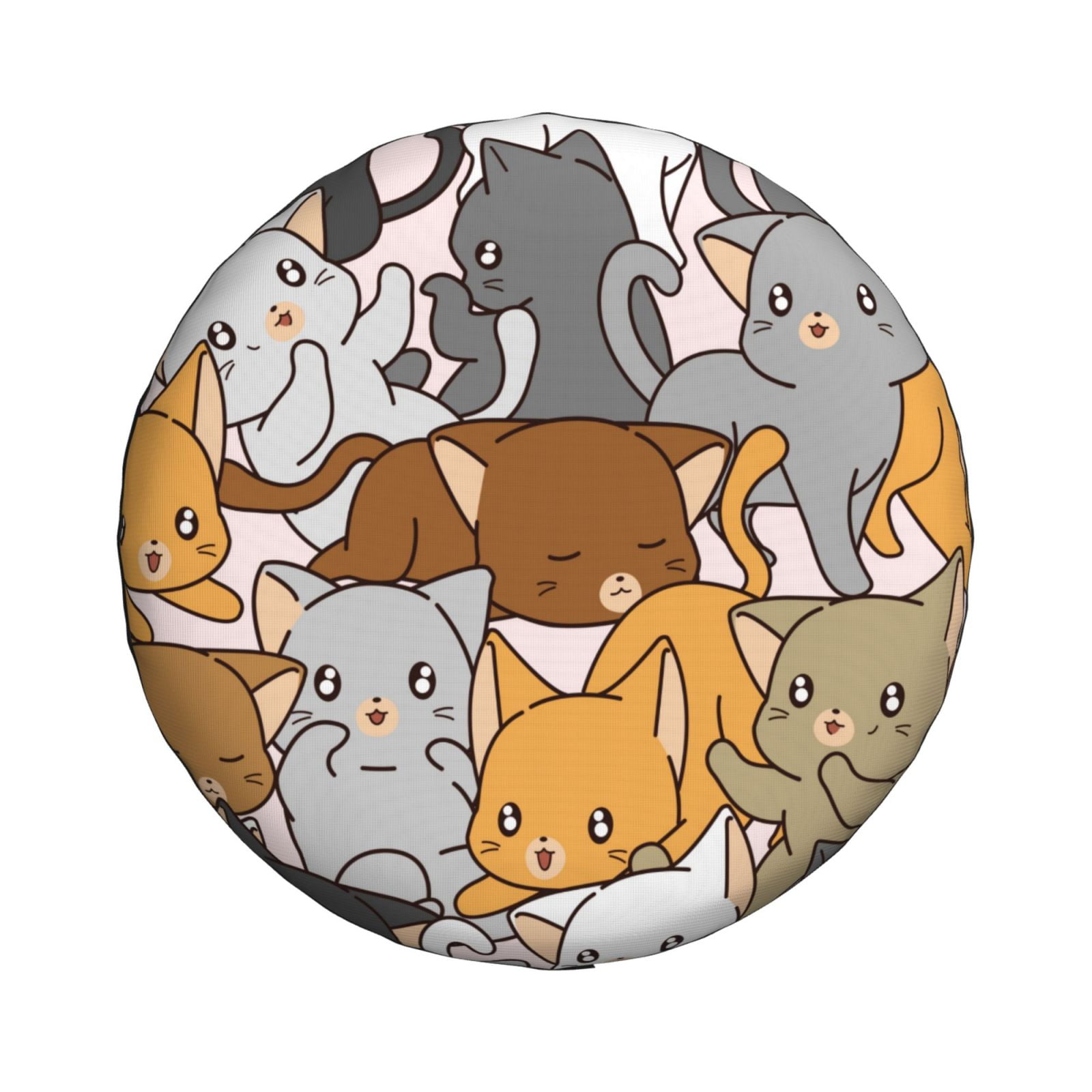 ZNDUO Seamless Little Cat Pattern Spare Tire Cover, Universal Spare