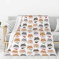 thumbnail image 1 of ZNDUO Shiba Dog Cartoon Doodle Pattern Pattern Thickening Blanket, Fluffy Soft Cozy Flannel Throw Blankets, 60"x50" Inches, 1 of 8