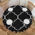 thumbnail image 1 of ZNDUO Simple Black Geometry Pattern Round Tablecloth, Anti-fouling and Anti-wrinkle Washable Polyester Table Cloth, 60 inch, 1 of 8