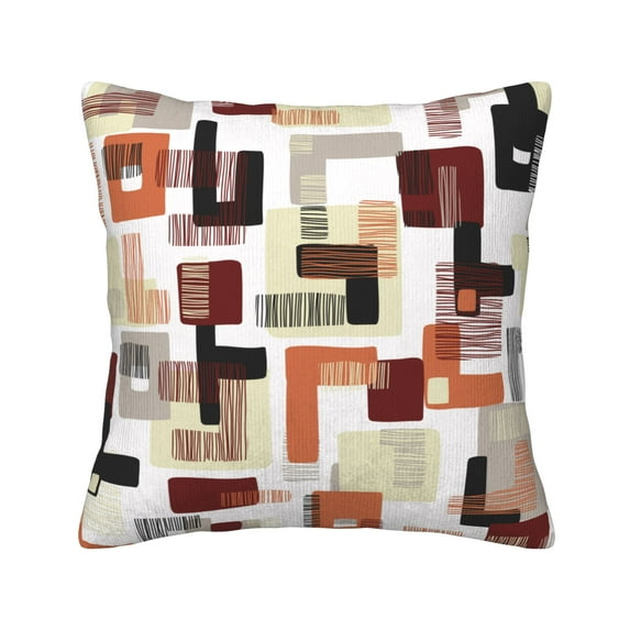 ZNDUO Square Home Decorative Throw Pillows, Corduroy Abstract Geometric Line Texture Pattern Couch Pillows, Throw Pillows for Bed, 18"x18"