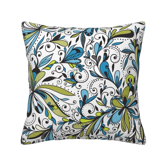 ZNDUO Square Home Decorative Throw Pillows, Corduroy Abstract Vintage Floral Texture Pattern Couch Pillows, Throw Pillows for Bed, 20"x20"