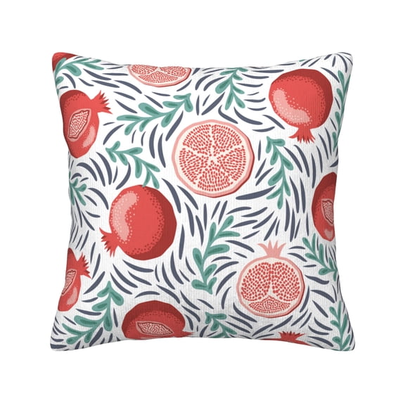 ZNDUO Square Home Decorative Throw Pillows, Corduroy Cute Fruit Pomegranate Doodle Pattern Couch Pillows, Throw Pillows for Bed, 16"x16"