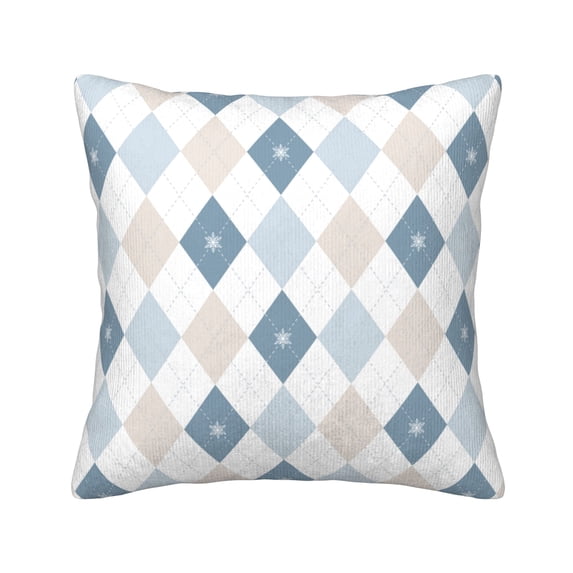 ZNDUO Square Home Decorative Throw Pillows, Corduroy Vintage Snowflake Plaid Stripes Pattern Couch Pillows, Throw Pillows for Bed, 16"x16"