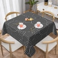 thumbnail image 1 of ZNDUO Square Waterproof Table Cloth, Washable Wrinkle Resistant Abstract Ink Texture Pattern Polyester Table Cover, 54"x54", 1 of 8