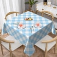thumbnail image 1 of ZNDUO Square Waterproof Table Cloth, Washable Wrinkle Resistant Blue Simple Plaid Texture Pattern Polyester Table Cover, 60"x60", 1 of 8