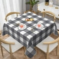 thumbnail image 1 of ZNDUO Square Waterproof Table Cloth, Washable Wrinkle Resistant Gray Gingham Print Pattern Polyester Table Cover, 54"x54", 1 of 8
