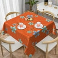 thumbnail image 1 of ZNDUO Square Waterproof Table Cloth, Washable Wrinkle Resistant Orange Flower Flowers Pattern Polyester Table Cover, 54"x54", 1 of 8
