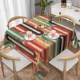 thumbnail image 1 of ZNDUO Square Waterproof Table Cloth, Washable Wrinkle Resistant Vintage Geometric Abstract Stripes Art Pattern Polyester Table Cover, 54"x54", 1 of 8