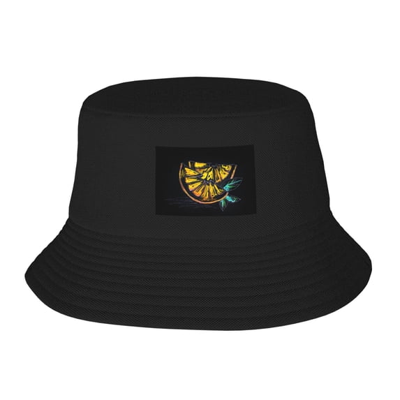 ZNDUO Sun Hat for Men/Women, Foldable Bucket Hat for Beach, Hiking, Garden, Safari, Fishing, Etc, Traditional Lemon Paint Painting Pattern