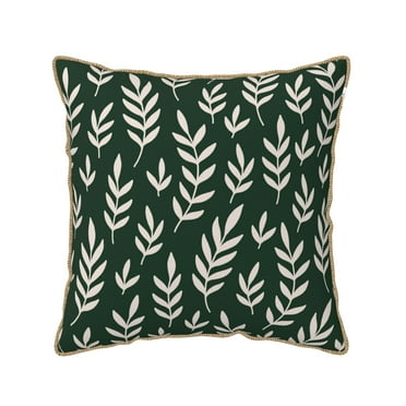 ZNDUO Throw Pillow, 16"x16" Bed Pillow and Couch Pillows - Indoor Decorative Pillows，Dark Green Plant Leaves Throw Pillow