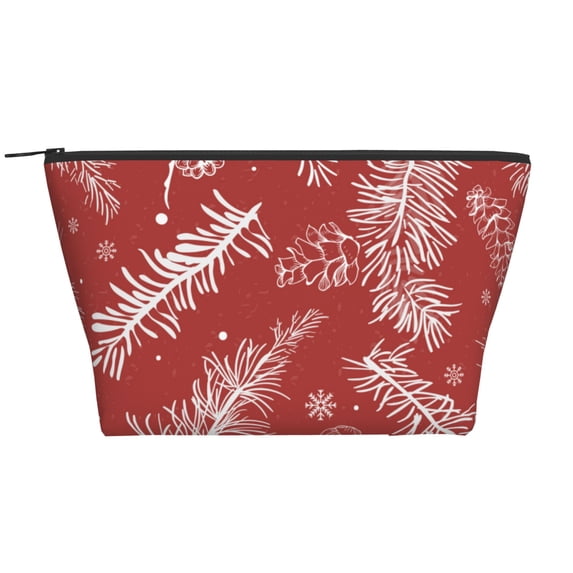 ZNDUO Travel Makeup Bag for Women Red Pine Branches Texture Toiletry Bag, Multifunctional Storage Bag Cosmetic Bag Make Up Organizer