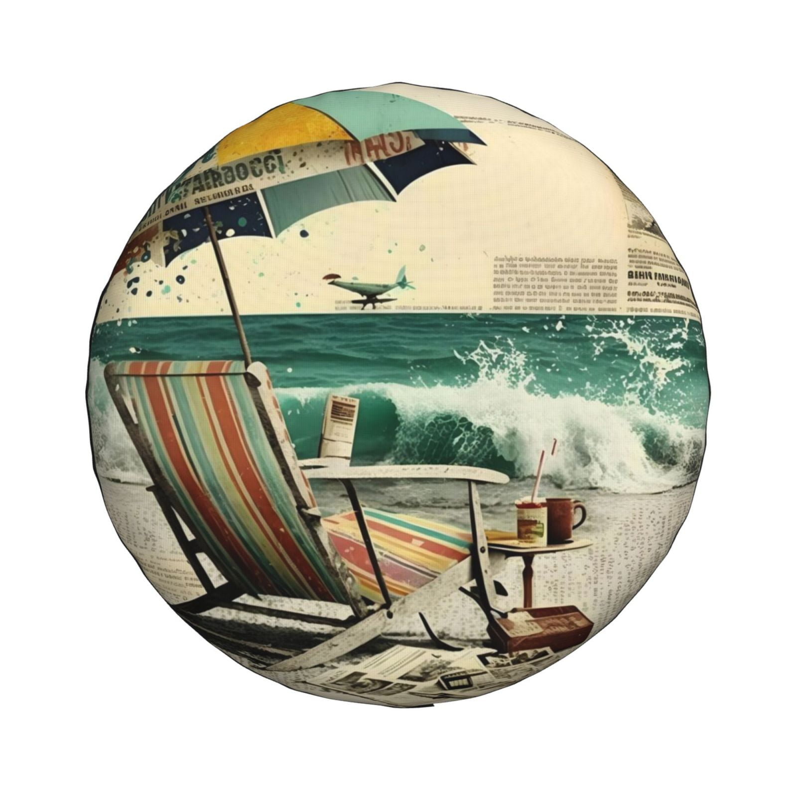 ZNDUO Vintage Abstract Photos Pattern Spare Tire Cover, Universal Spare