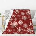 thumbnail image 1 of ZNDUO Vintage Christmas Snowflake Pattern Pattern Thickening Blanket, Fluffy Soft Cozy Flannel Throw Blankets, 50"x40" Inches, 1 of 8