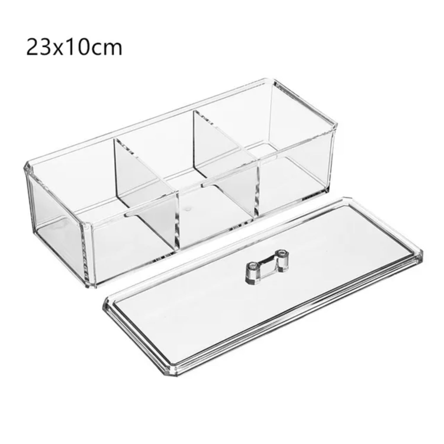 ZNGGUDZ Ideal Acrylic Three Cells Visible Divider Box for Sorting Tea