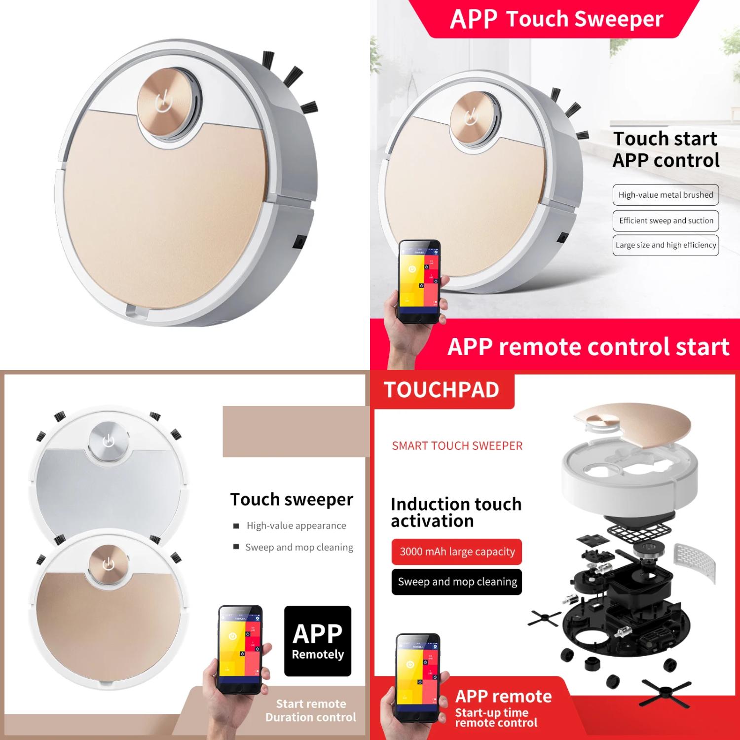 ZNGPNG Efficient Smart ES06 Wireless Robot Vacuum Cleaner with APP