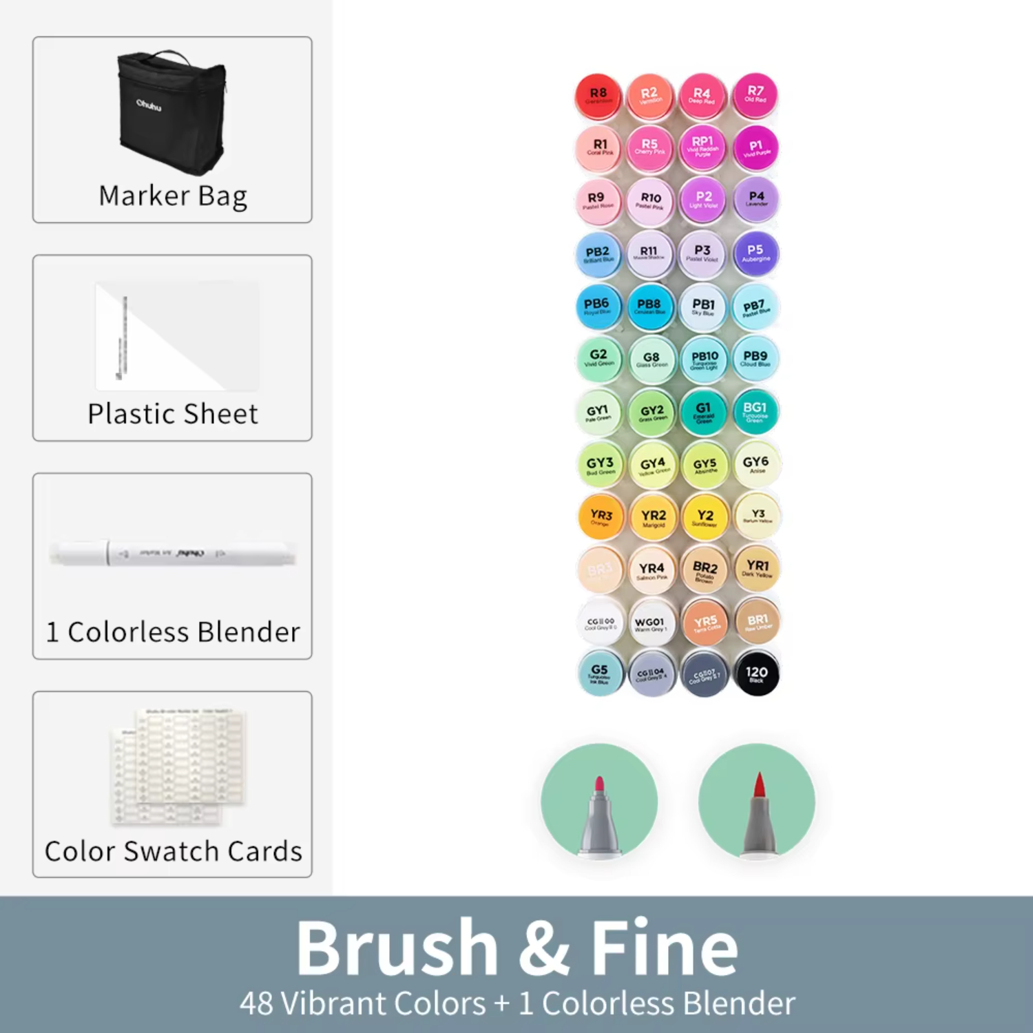 ZNGPNG Honolulu Marker Pen Color Markers Alcohol Art Marker Set Double