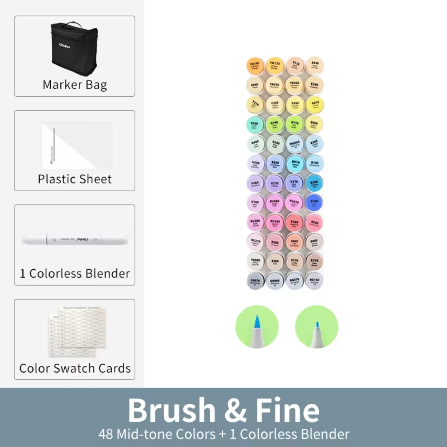 ZNGPNG Honolulu Marker Pen Color Markers Alcohol Art Marker Set Double