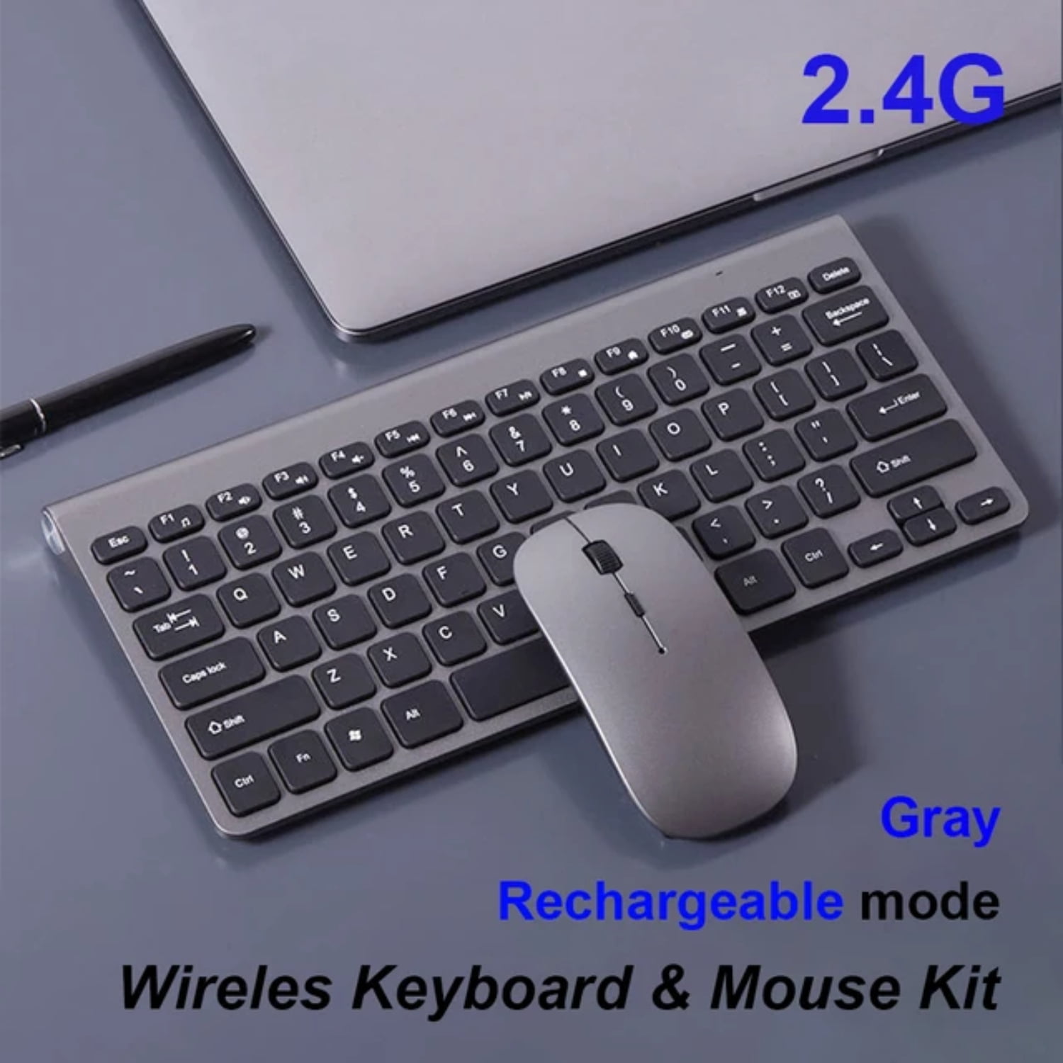 ZNGPNG Rechargeable Wireless Keyboard and Mouse Kit 2.4GHz Mini Sets