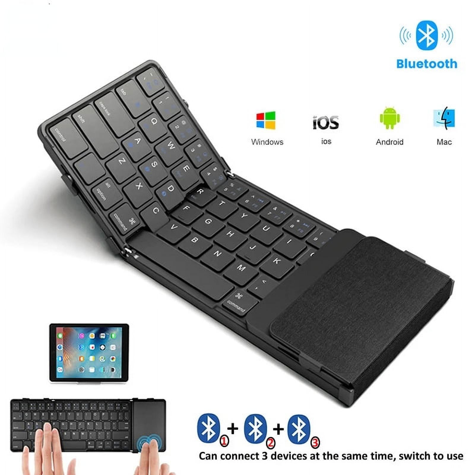 ZNGPNG TriFolding Wireless Keyboard with Touchpad Rechargeable