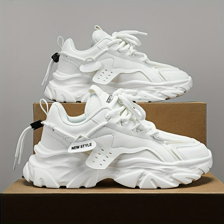 ZNGTNGS Vintage Men s Lace Up Chunky Shoes Comfy Non Slip Sneakers for Outdoor Activities Walmart
