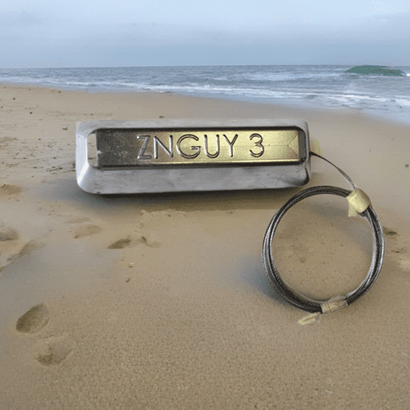 Boat Lift Zinc Anode with 10ft Stainless Steel Cable – ZNGUY3