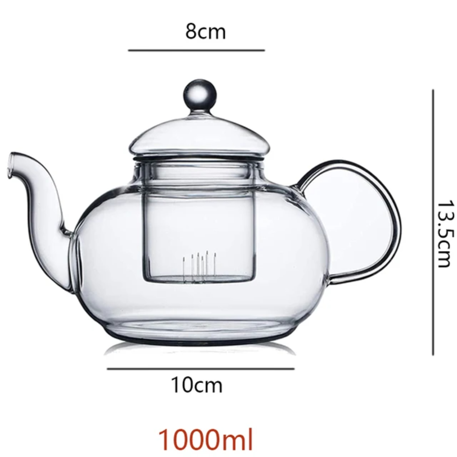 ZNGXZB Heatresistant Clear Glass Teapot with Removable Infuser