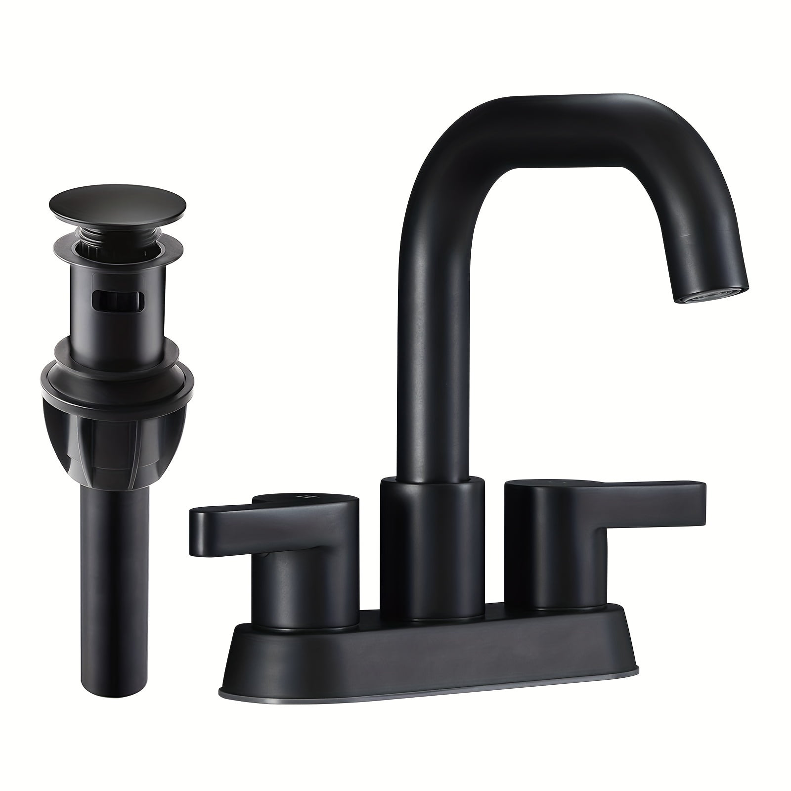 ZNGYXMN Matte Black Modern 4 Inch Centerset Bathroom Faucet with 2