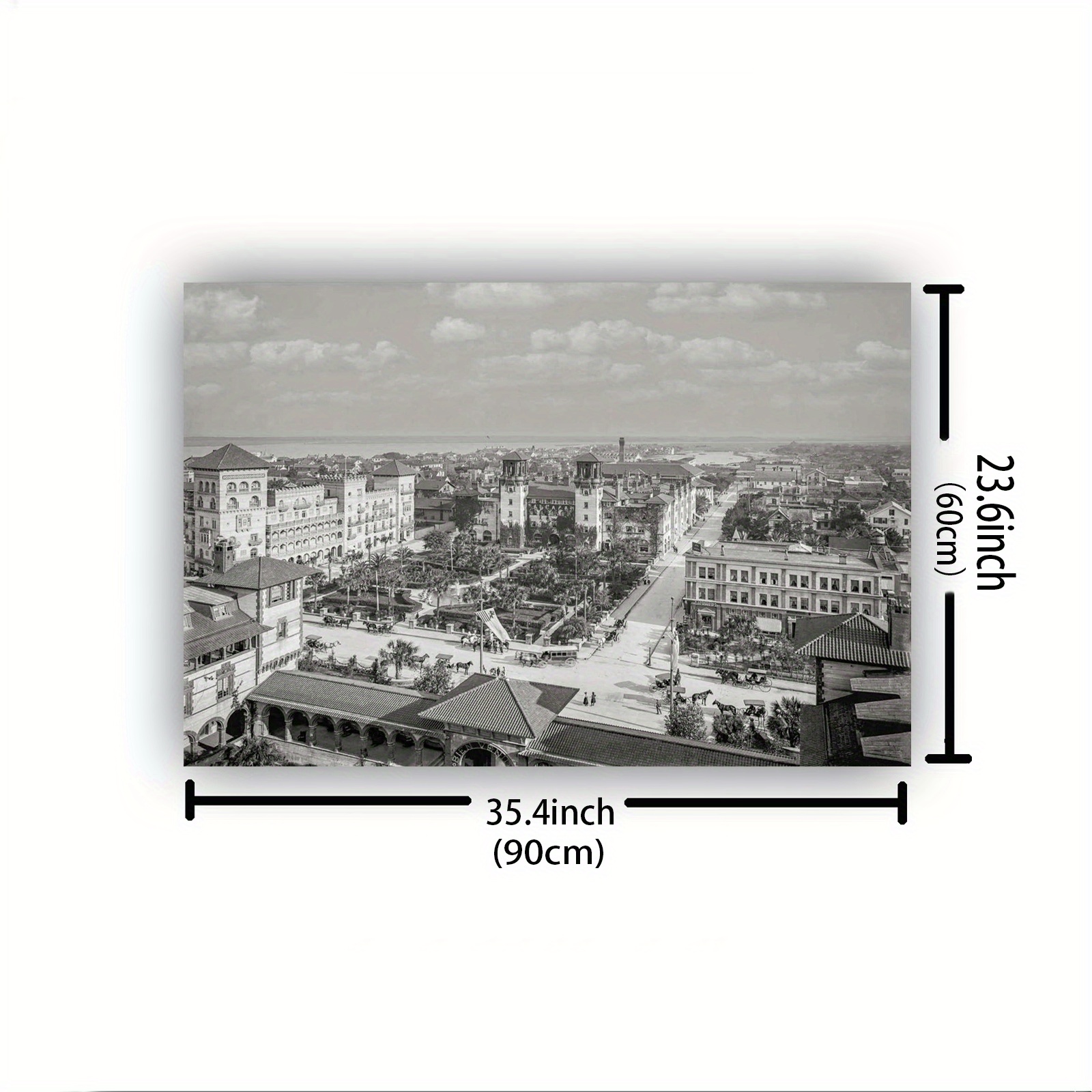 ZNGYXMN Vintage Black and White Historical Photo Print of St. Augustine