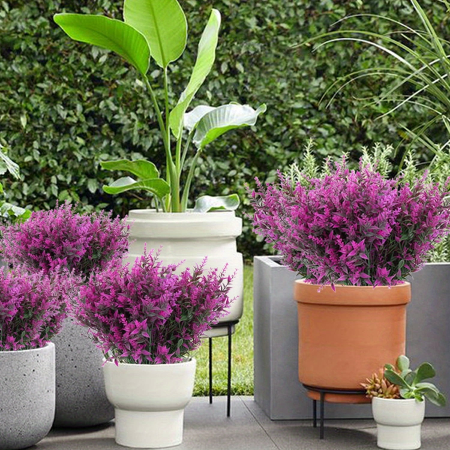 ZNGYXN 12.6in Real Artificial Greenery Lavender Fake Shrubs Flowers 10