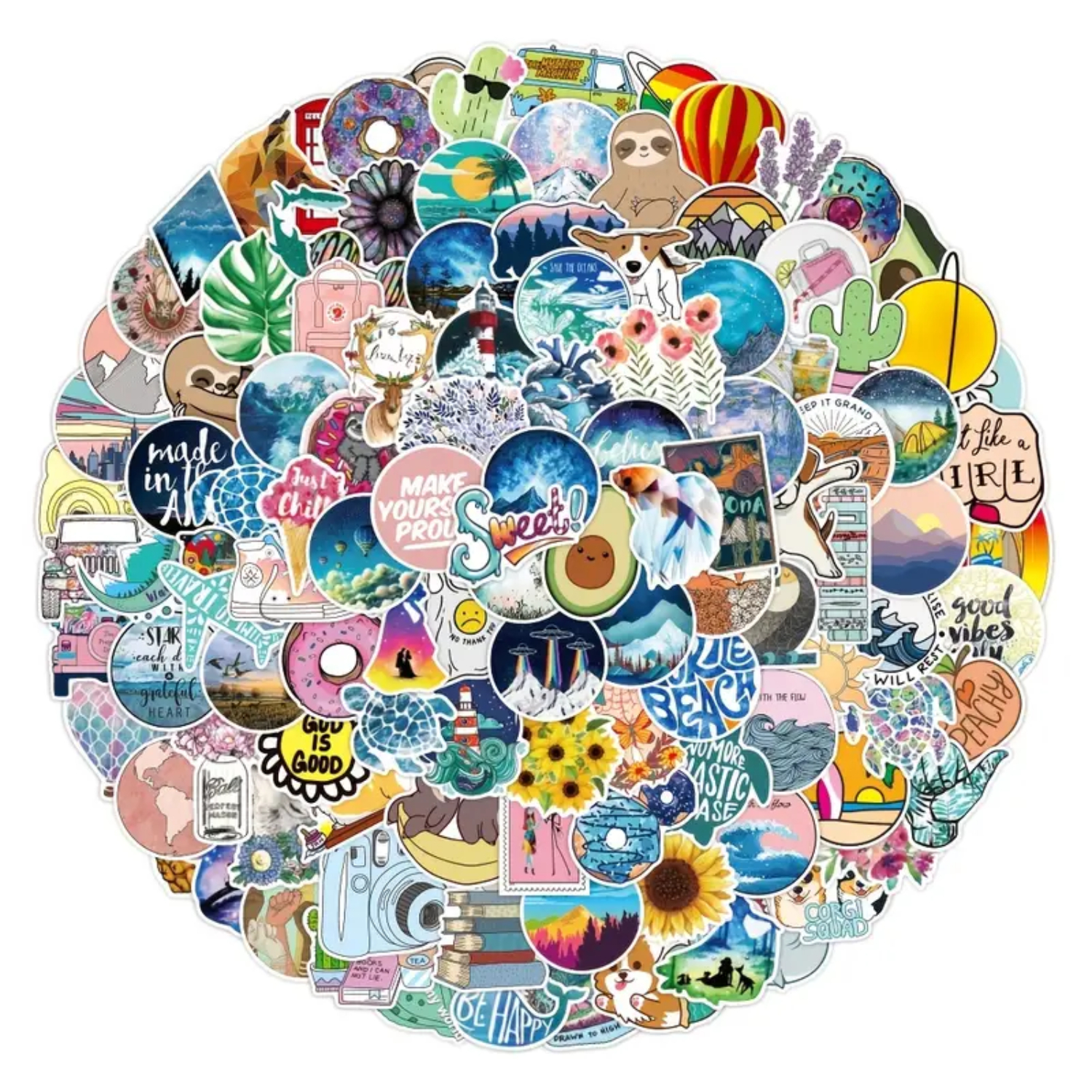 ZNGYXN 200 PCS Stickers Pack Colorful VSCO Waterproof Stickers Cute