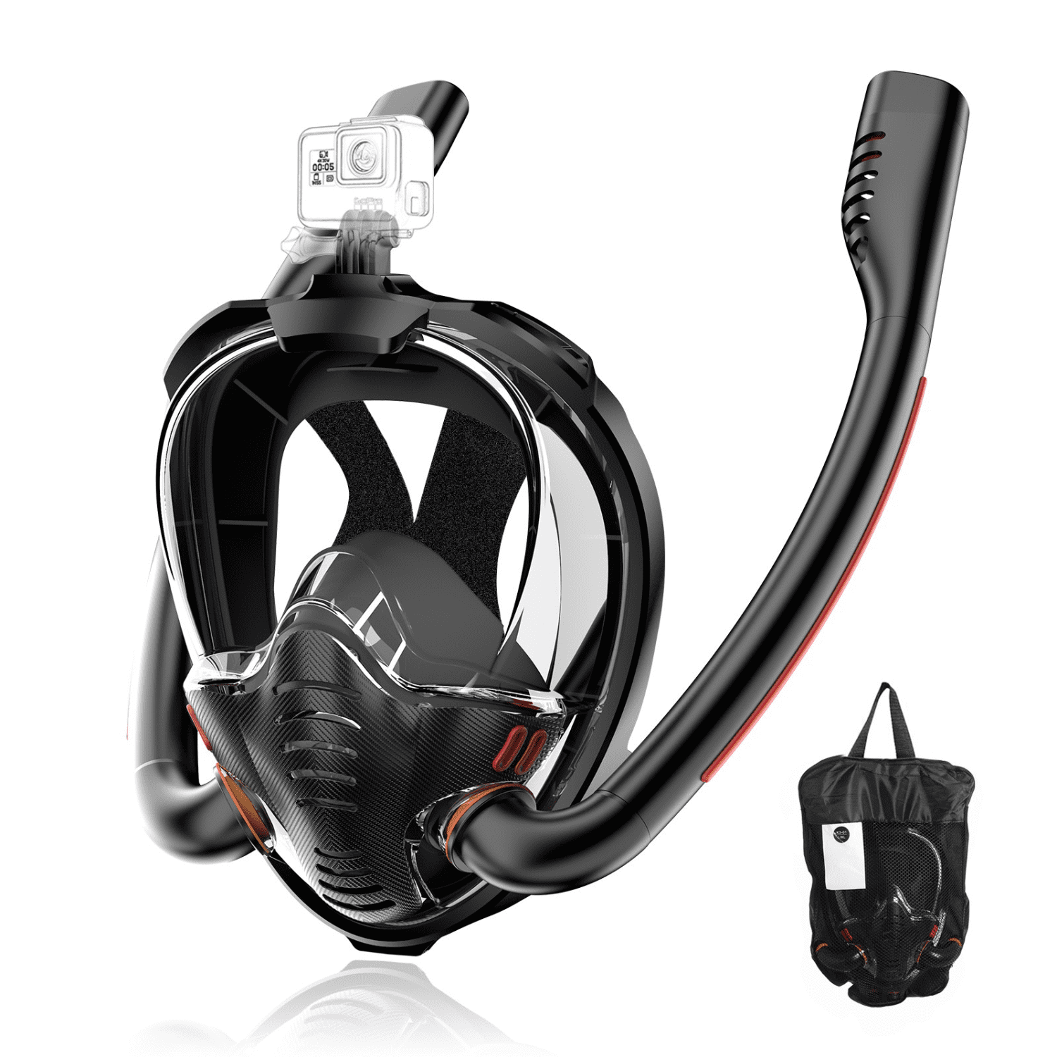 ZNGYXN Full Face Snorkel Mask 180° Panoramic HD View AntiLeak Dry Top Set for Adults Enhanced