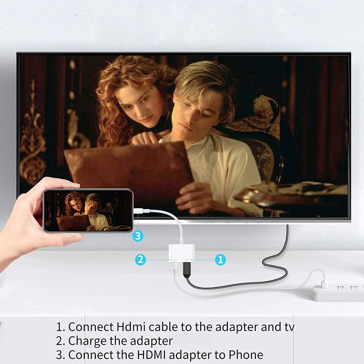 ZNGYXN High Definition Lightning to HDMI Adapter Cable for iPhone iPad