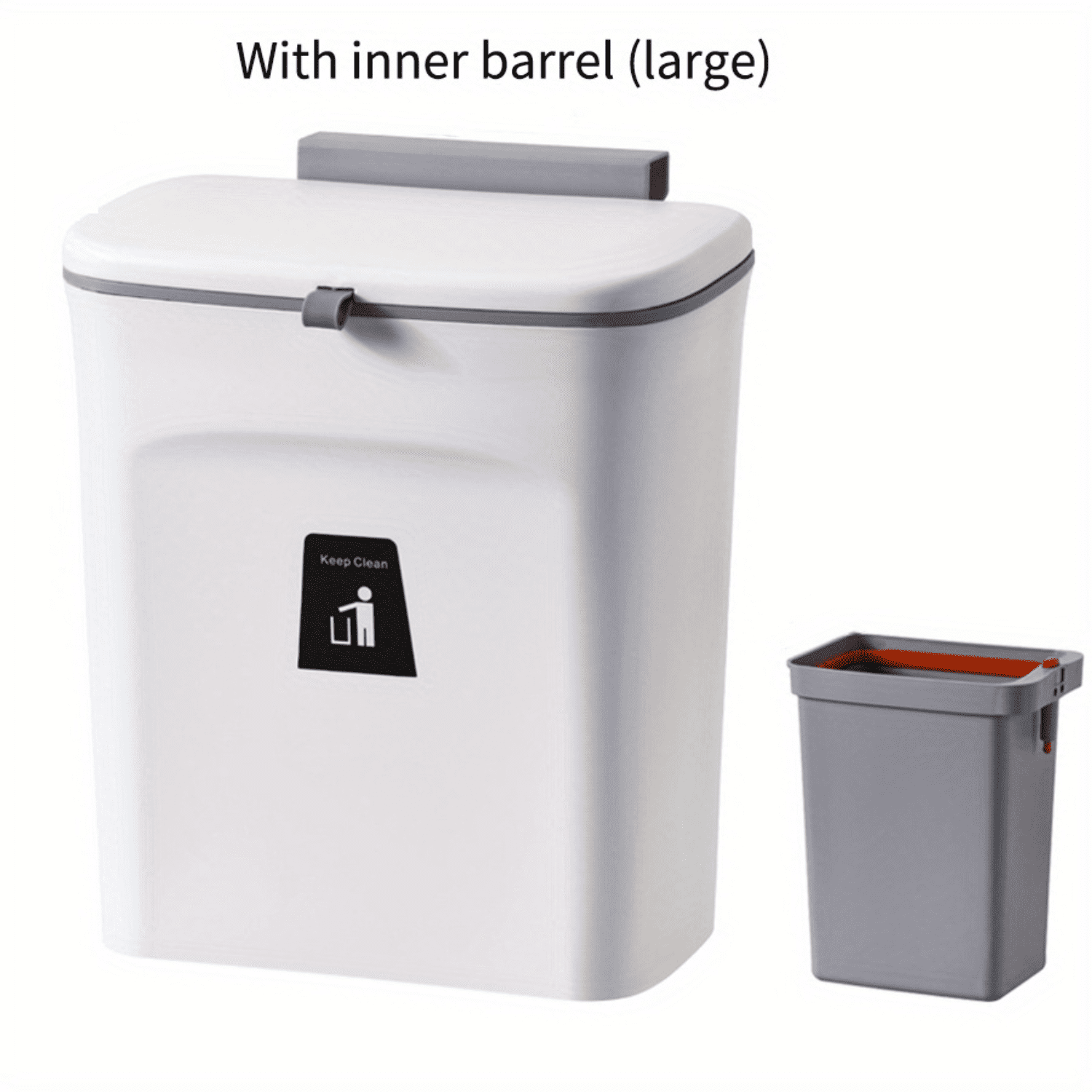 ZNGYXN Large Capacity Trash Can With Lid Wallmounted Hanging Garbage