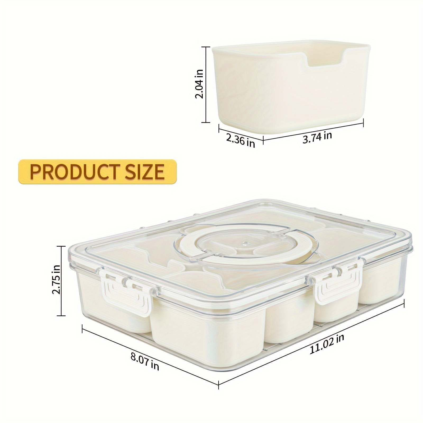 ZNGYXN Serving Tray with Lid - Portable Handle Detachable Snack Box ...