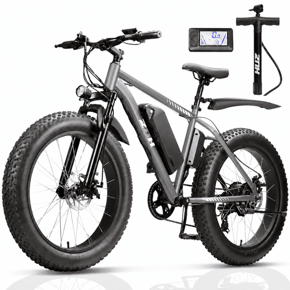 ZNH Class 2 Adult Electric Bicycle, Rated 750W (Peak 1000W), 48V 13Ah (624Wh) Removable Lithium‑ion Battery, Up to 20mph, 24" x 4.0 Fat Tire Ebike,7‑Speed Mountain Ebike,UL2849 Certified,Gray