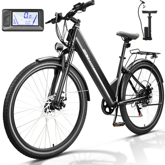 ZNH 26"Low Step Commuter Electric Bike for Adults,700W Powerful Motor Adult Electric Bicycles up 20mph,48V 13Ah Removable Battery Women City Ebike, , UL2849,Black