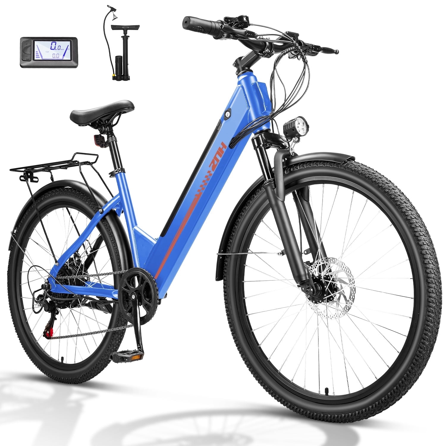 ZNH 750w Electric Bike for Adult,26'' Electric Commutter Bike w 48v 13ah Removable Battery,City Ebike for Women and Older,Up to 20mph,UL2849,7-Speed，Blue